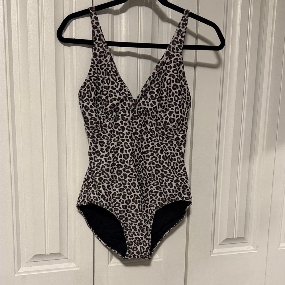 Current Tyed Med “shae” Leopard Print One-Piece Swimsuit - Black brown & Cream - Picture 2 of 7